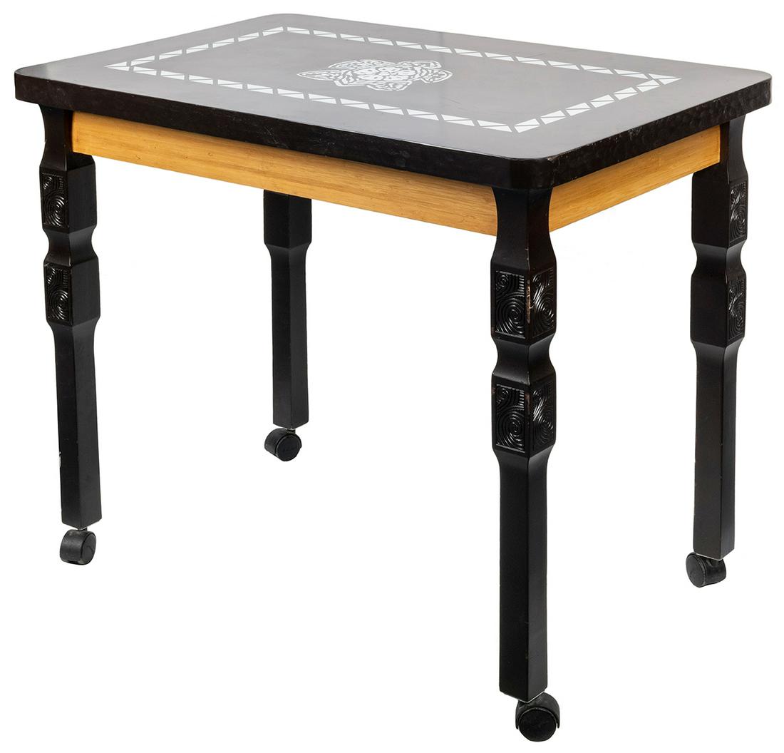 Walt Disney World Polynesian Resort Hidden Mickey Turtle Ta...: Walt Disney World Polynesian Resort Hidden Mickey Turtle Table. Walt Disney World, 2000s. Original wooden rolling table with four carved legs from the rooms at the Polynesian Resort featuring the imag
