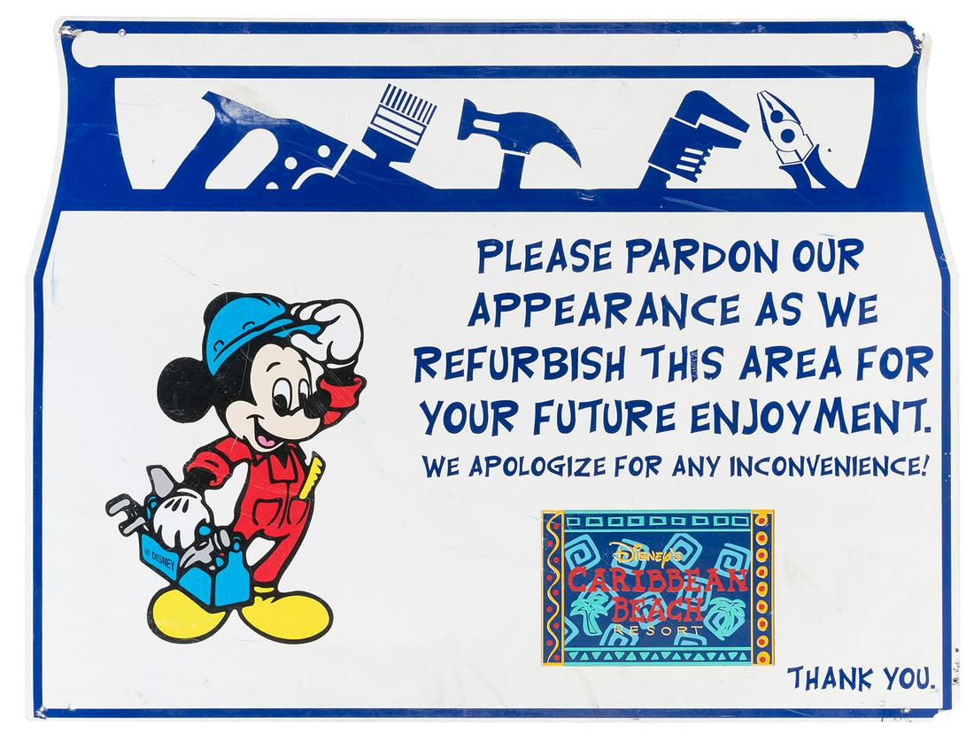 Disney’s Caribbean Beach Resort Under Construction Sign. Co... (1 of 1)