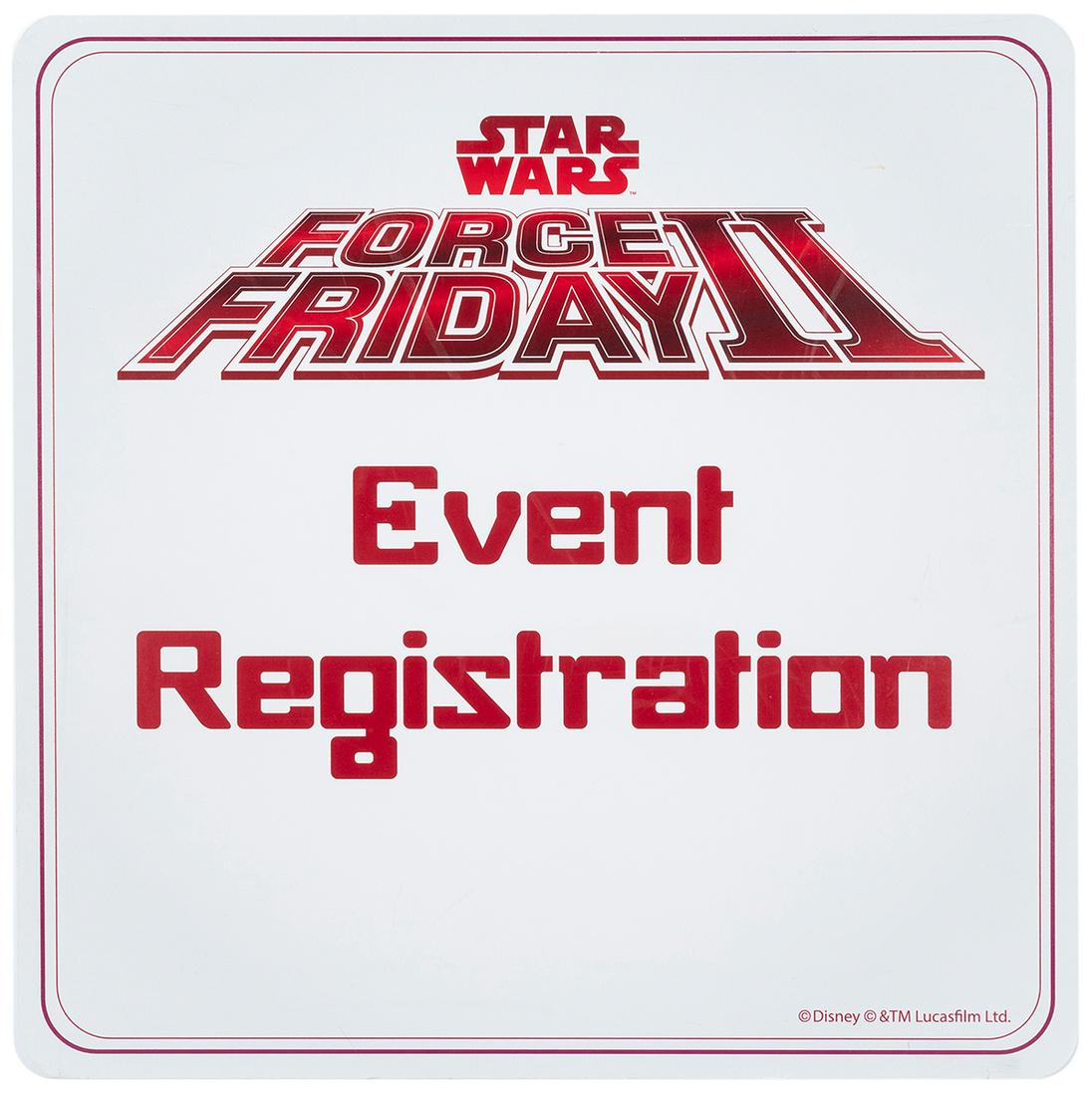 Disney Star Wars Force Friday II Event Registration Sign. D... (1 of 1)