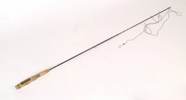 John Booth's Aerial Fishing Rod. American, ca. 1940.: John Booth's Aerial Fishing Rod. American, ca. 1940. The magician sets the hook of this fishing rod with bait and casts the line over his audience. A live fish appears on the end of the line. The magi