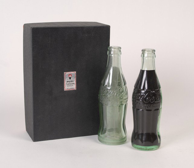 Himber's Vanishing Coke. Merv Taylor, ca. 195: Himber's Vanishing Coke. North Hollywood, Merv Taylor, ca. 1954. An empty Coke bottle is place in one bag, a full bottle in another bag. Bottles change place at command; finally one bottle vanishes. F