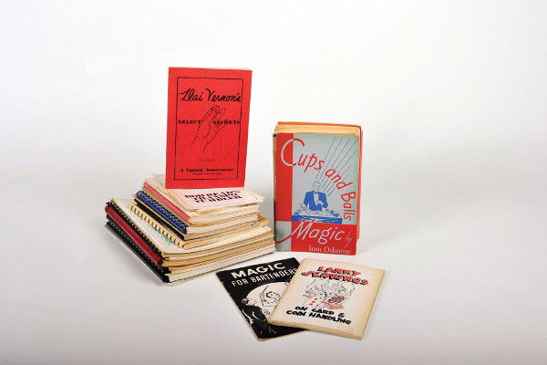 Group of 49 books about close-up magic.: [Close-Up Magic] Group of 49 books about close-up magic. Including Bob Read's Transpo Tumbler by Bob Read (1979; inscribed and signed to Tom Mullica), Bert Allerton's The Close-Up Magician by Robert P