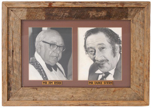 Portraits of Jim Ryan and Duke Stern from the Tom-: [Jim Ryan and Duke Stern] Portraits of Jim Ryan and Duke Stern from the Tom-Foolery. Originally on display at the Tom-Foolery in the waiting room; the bar was dedicated to these two magicians, who Tom