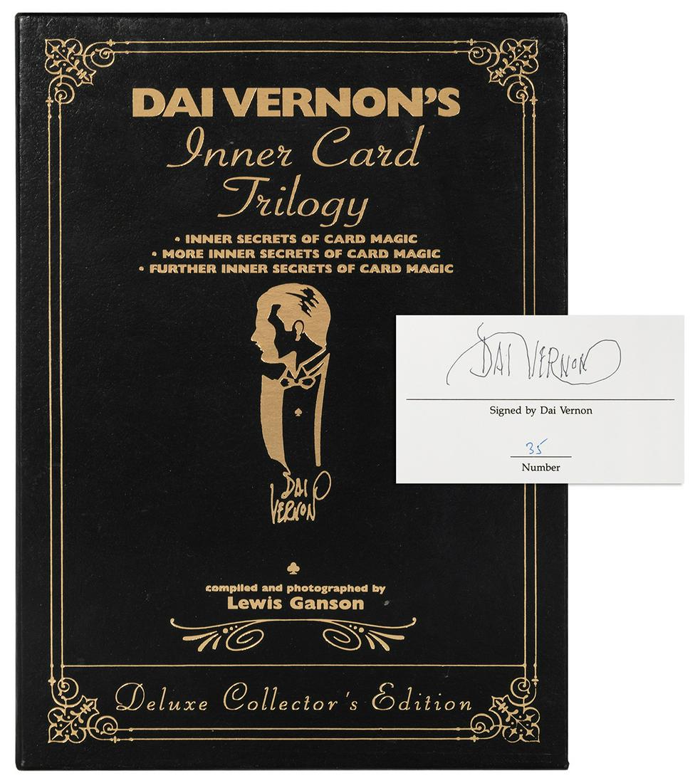 [VERNON, Dai (1894-1992)]. GANSON, Lewis (1913-1980). Dai V...: [VERNON, Dai (1894-1992)]. GANSON, Lewis (1913-1980). Dai Vernon’s Inner Card Trilogy. Lake Tahoe: L & L Publishing, 1996. 4to. Illustrated with photographs throughout. Publisher’s black c
