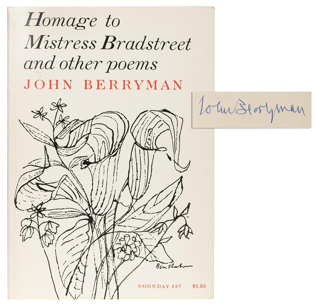 BERRYMAN, John (1914–1972). Homage to Mistress Bradstreet a... (1 of 3)