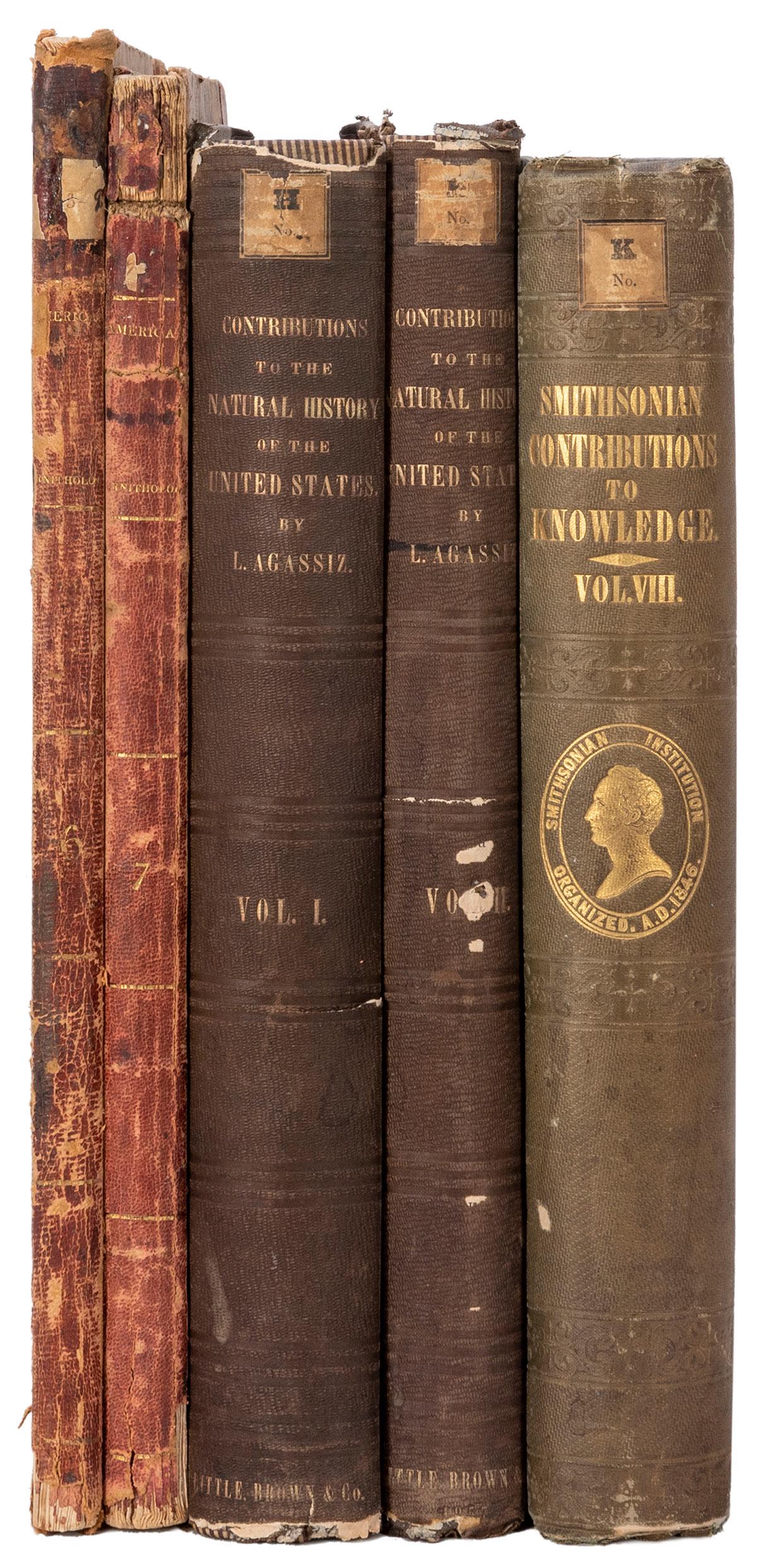 [NATURAL HISTORY]. A group of 5 volumes, including: AGASSIZ... (1 of 1)