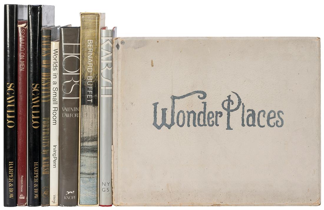 [PHOTOGRAPHY]. A group of 10 titles, some signed, including...: [PHOTOGRAPHY]. A group of 10 titles, some signed, including: KARSH, Yousuf. Karsh: A Fifty–Year Retrospective. Boston: Little, Brown and Company, [1983]. 4to. Illustrated from photographs. Origi