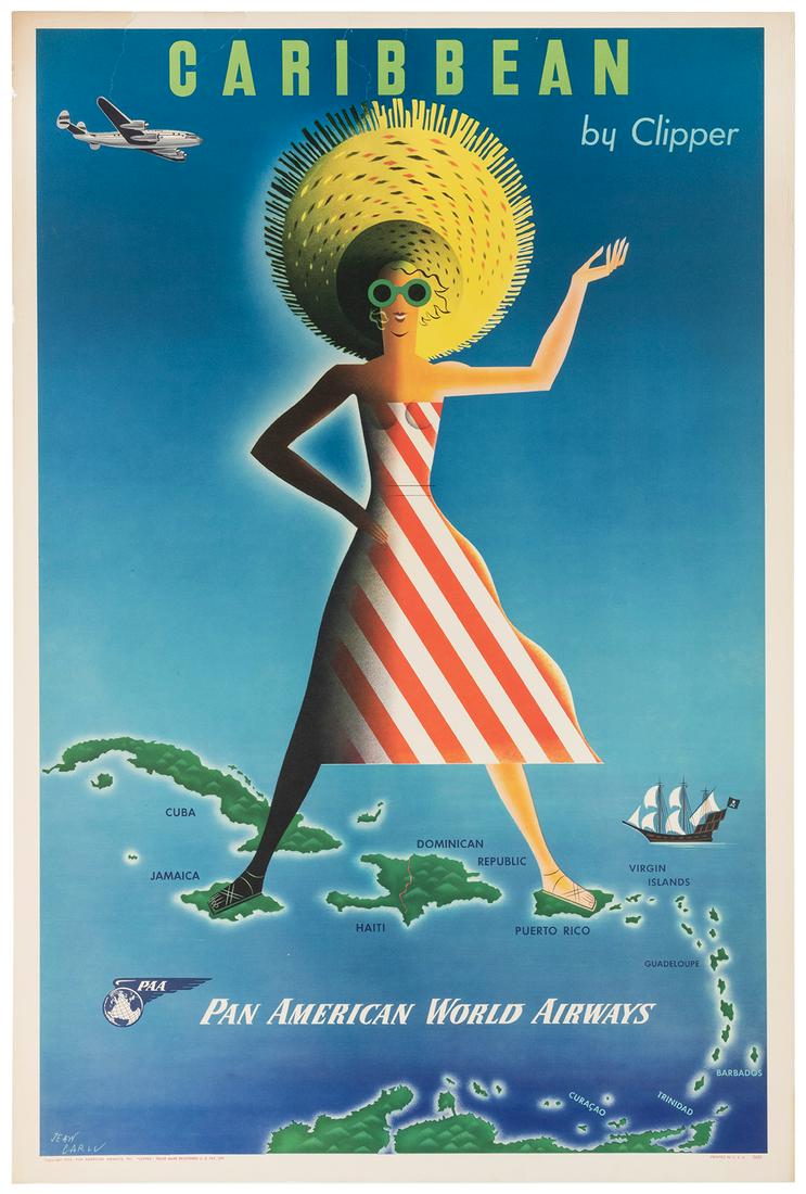 CARLU, Jean (1900-1997). Caribbean by Clipper / Pan America... (1 of 1)