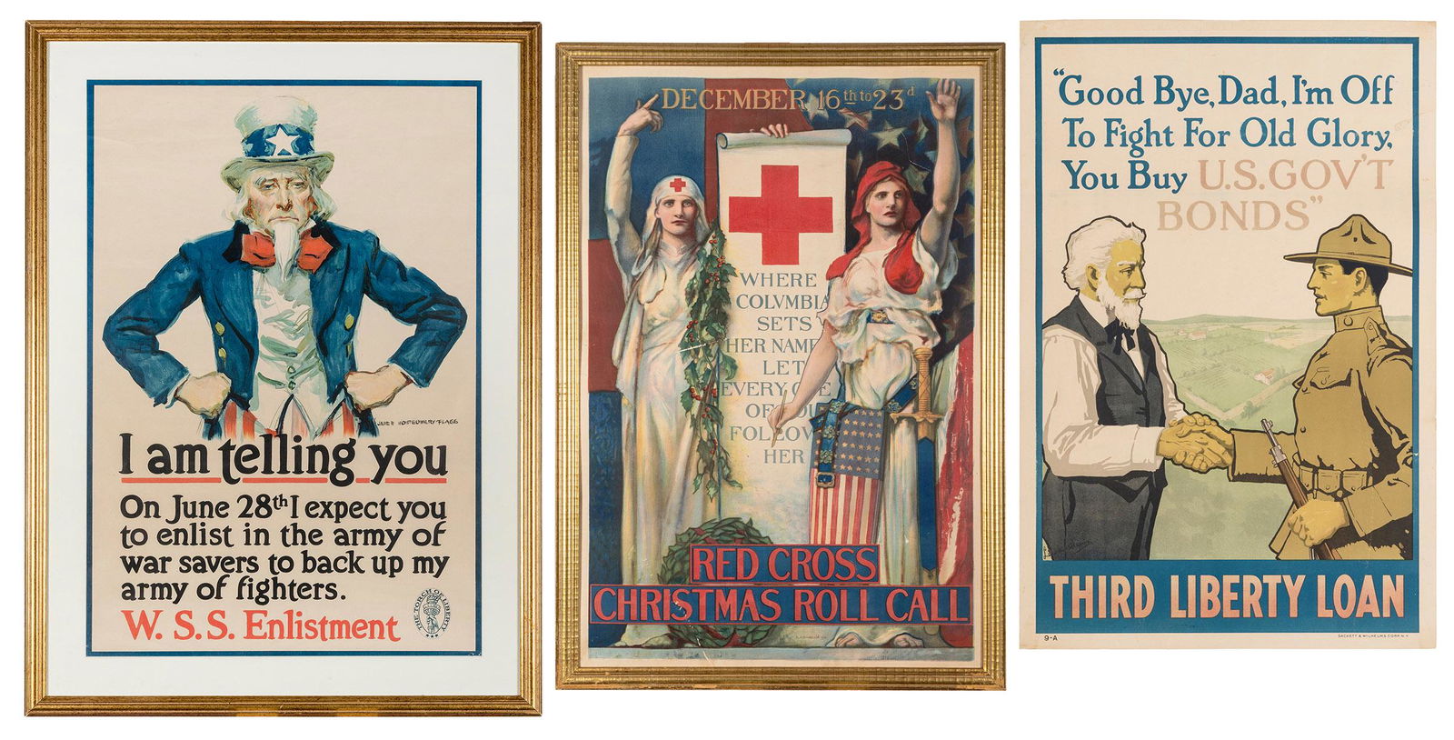 [WORLD WAR I]. Group of 3 propaganda posters. Including: FL... (1 of 4)