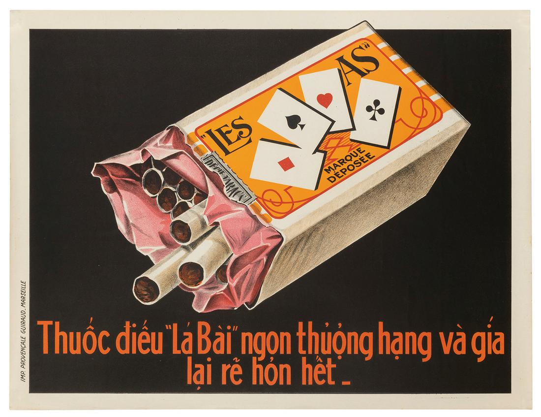 [PLAYING CARDS]. Les As [Aces] cigarettes poster. Marseille... (1 of 1)