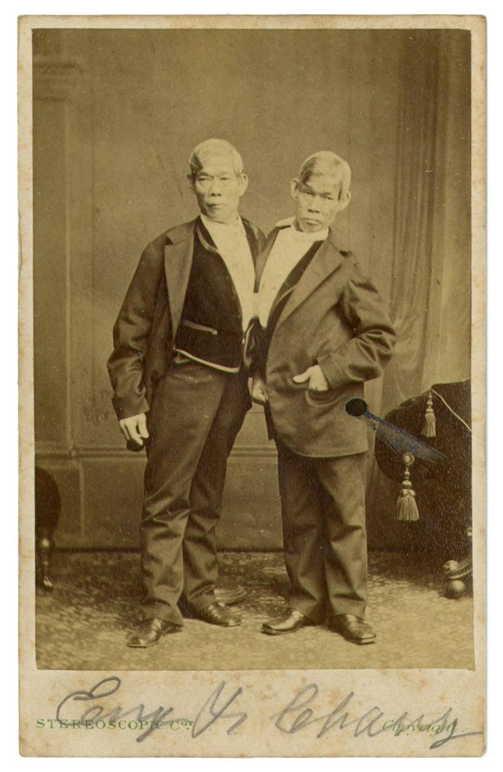 BUNKER, Chang & Eng. Chang & Eng Signed CDV. London Stereos... (1 of 1)