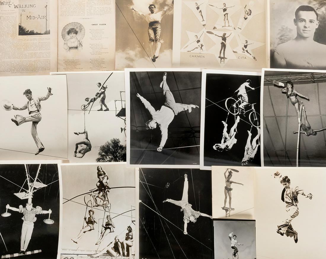 [TIGHT ROPE WALKERS]. Collection of photographs. Bulk mid-2... (1 of 1)