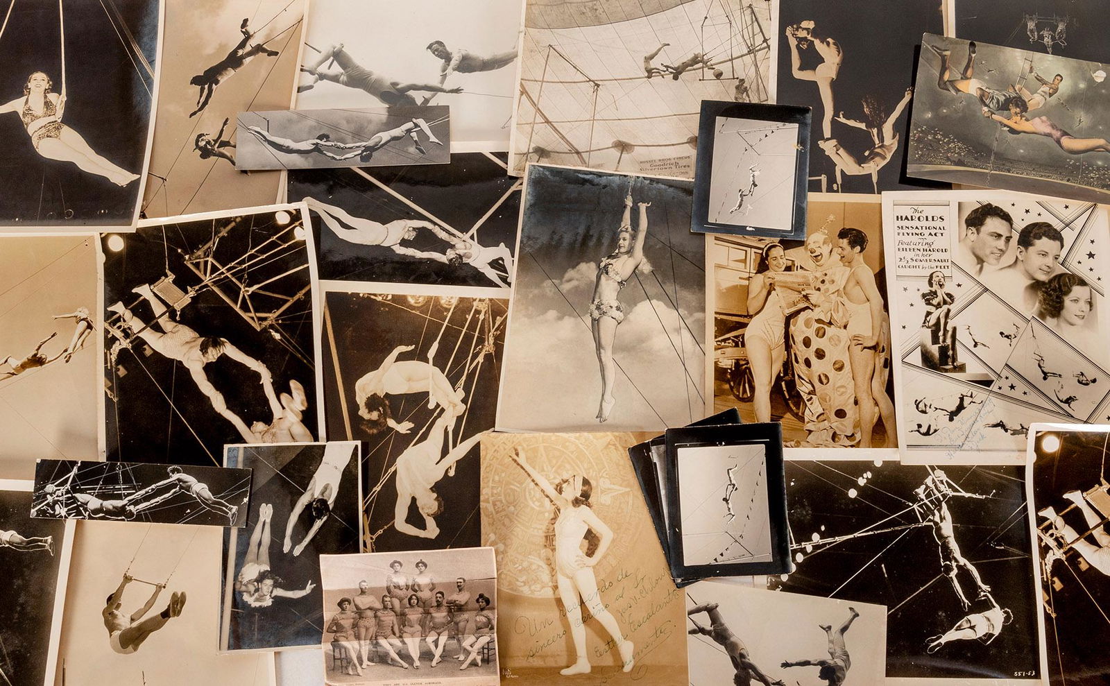 [CIRCUS—TRAPEZE ARTISTS]. Collection of trapeze artists pho... (1 of 1)