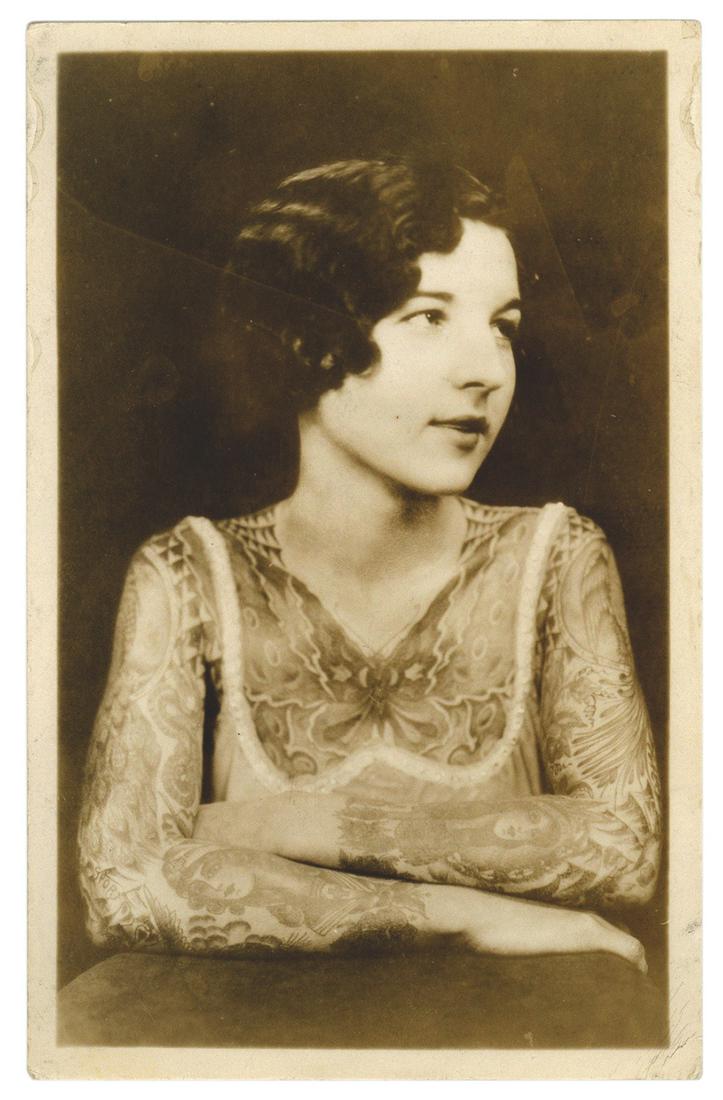 [TATTOO]. Stella Grassman “Tattooed Lady” real photo postca... (1 of 2)