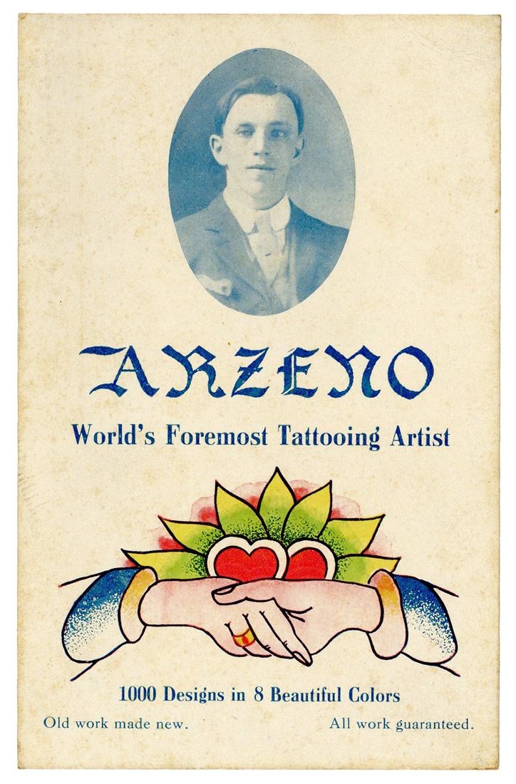 [TATTOO]. Arzeno World’s Foremost Tattooing Artist postcard... (1 of 1)