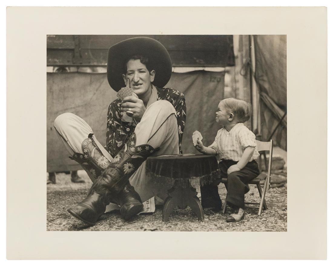 Circus Giant and Little Person Playing Cards. N.p., n.d. (c... (1 of 1)