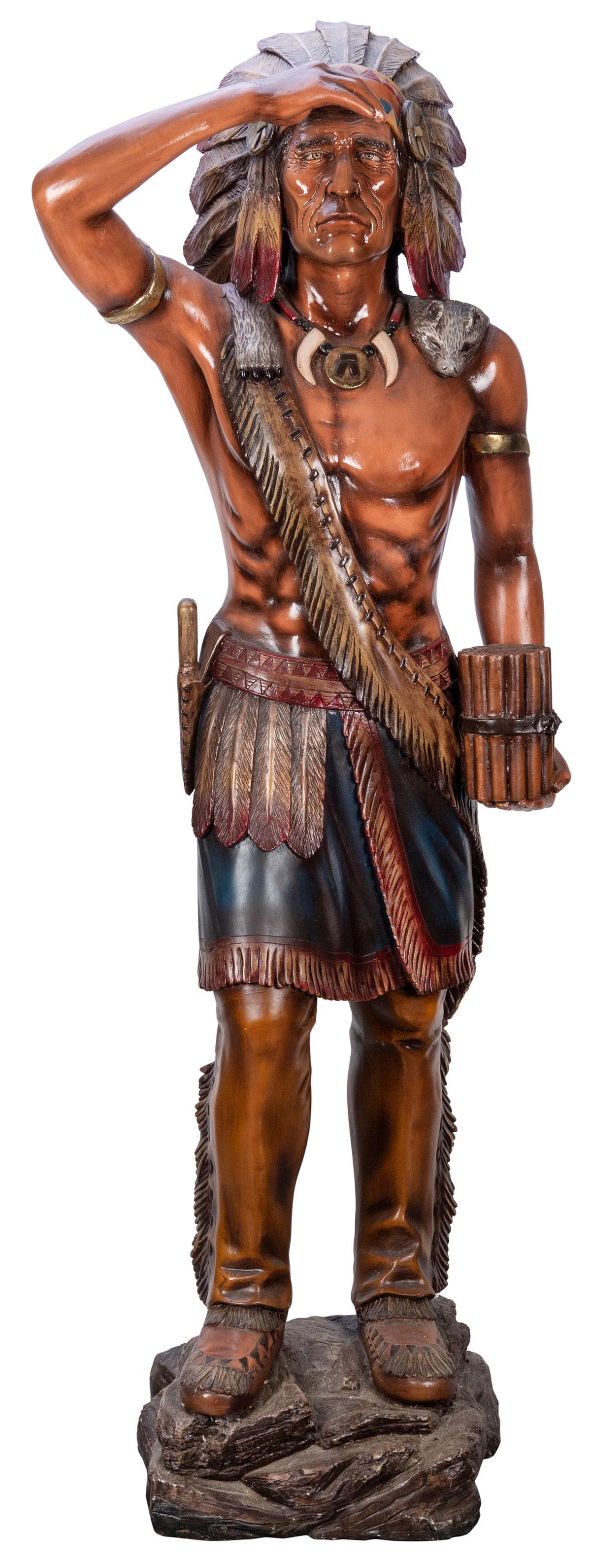 Fiberglass Life-Size “Cigar Store Indian” Figure. Life-size... (1 of 4)