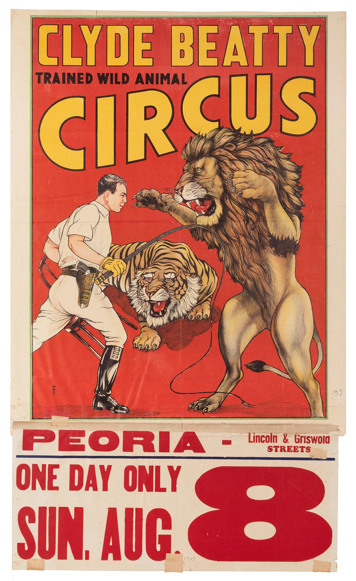 FREELAND, Forrest. Clyde Beatty Circus. Half-sheet poster (... (1 of 1)
