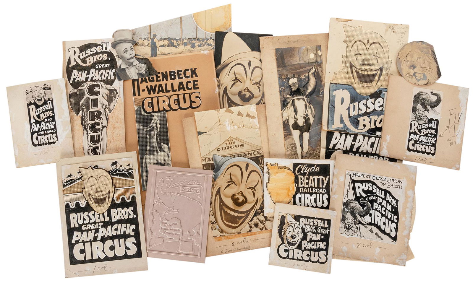 Russell Bros. Circus printing / advertising artwork. Approx... (1 of 1)