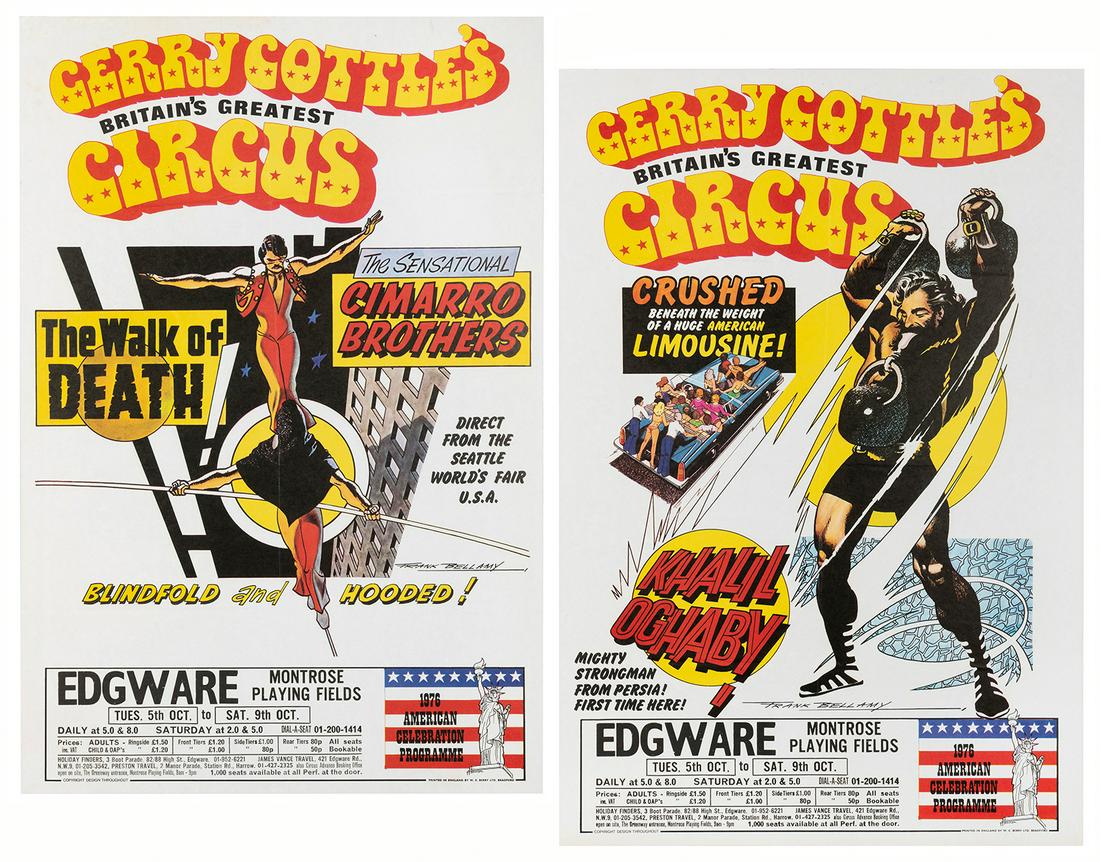 BELLAMY, Frank. Gerry Cottle’s Circus. 1976. Two posters, o... (1 of 3)