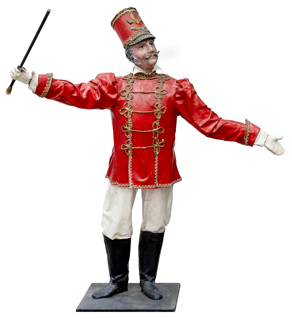 Circus Drum Major/Ringmaster Statue. Circa 1940. Oversize p... (1 of 3)
