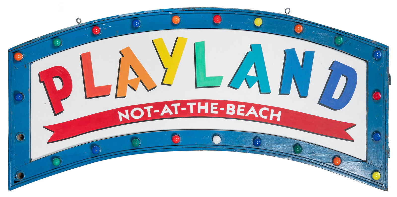 Playland Not at the Beach Amusement Park Sign. Brightly pai... (1 of 2)