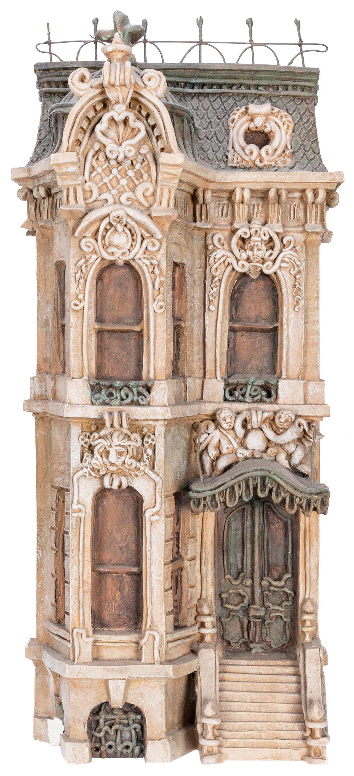 JACOBSEN, Zani (1928-1993). Chicago Brownstone. Plaster and... (1 of 2)