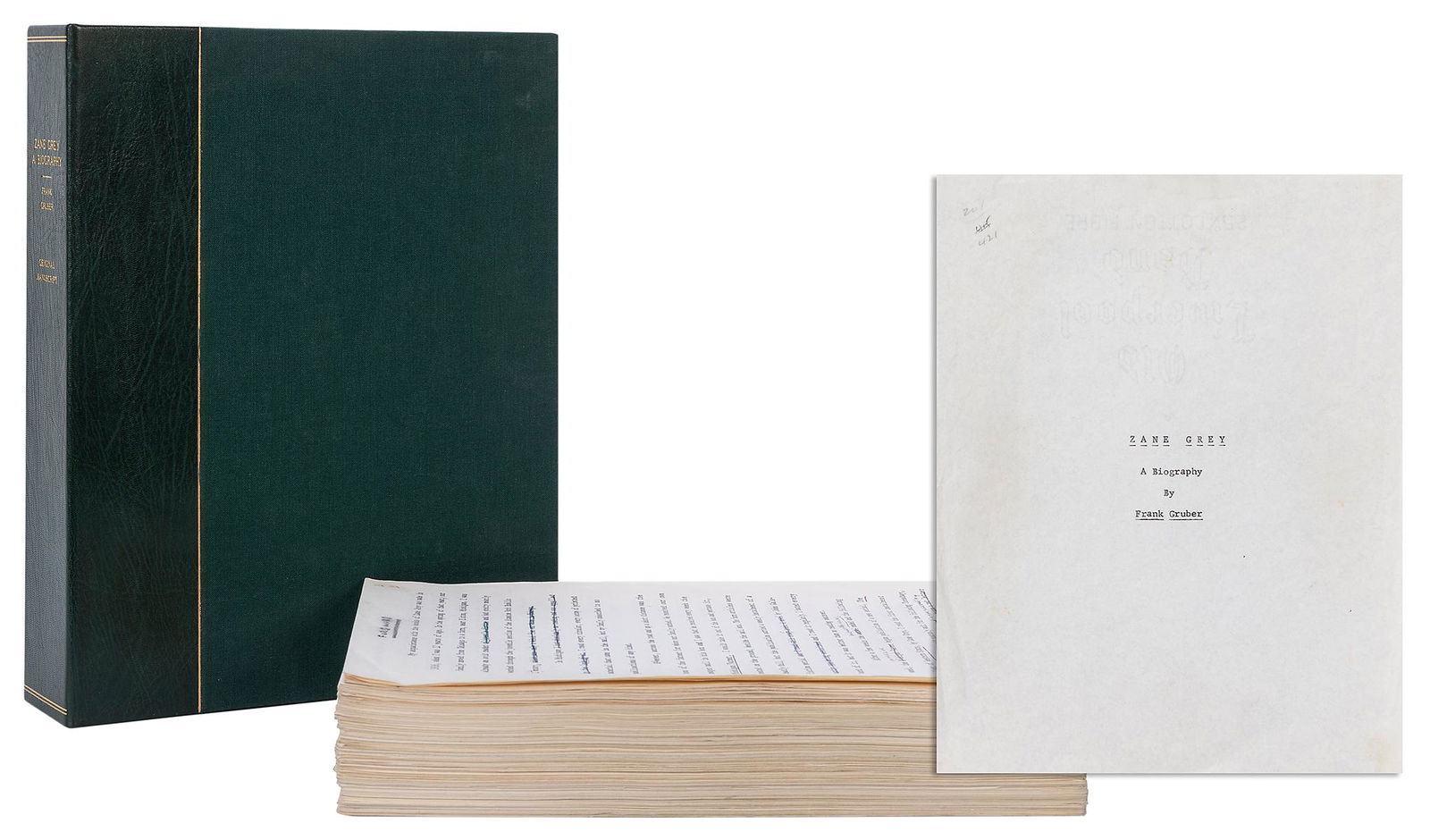 [GREY, Zane (1872–1939)]. –– GRUBER, Frank (1904–1969). Typ... (1 of 3)