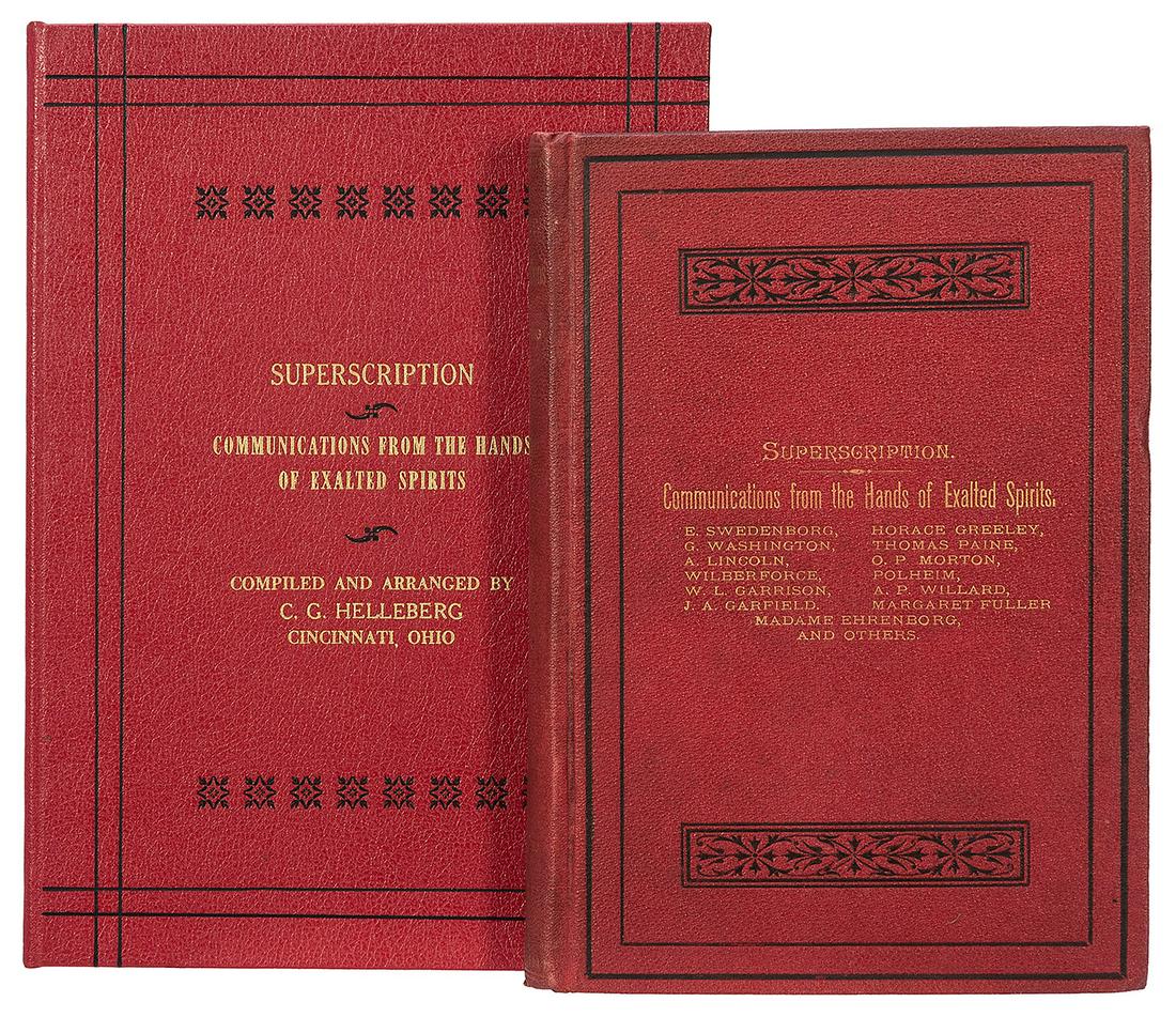 HELLEBERG, CARL GUSTAF. A BOOK WRITTEN BY THE SPIRITS OF TH... (1 of 3)