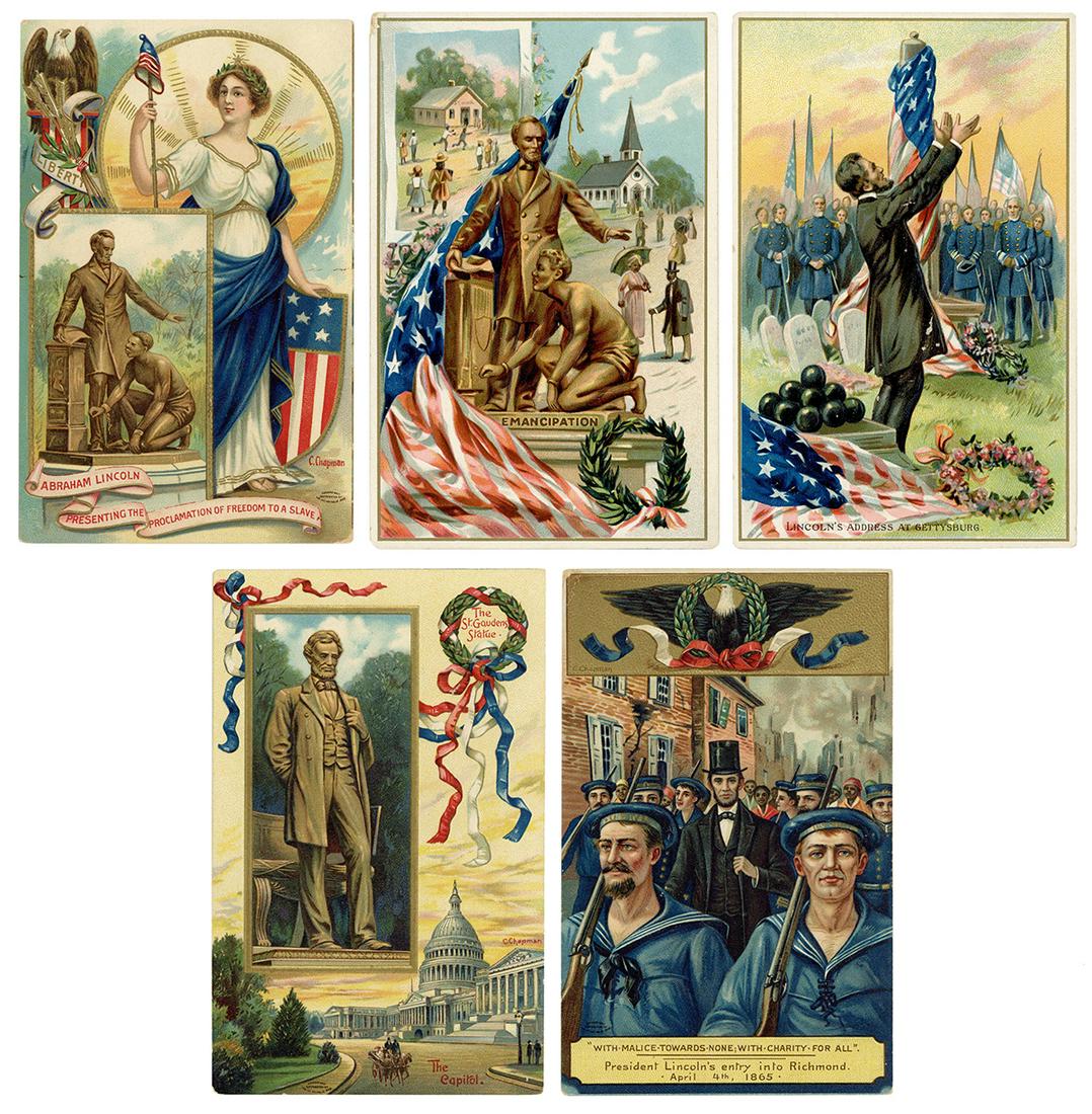 [LINCOLN, Abraham]. A group of 5 early embossed color postc... (1 of 1)