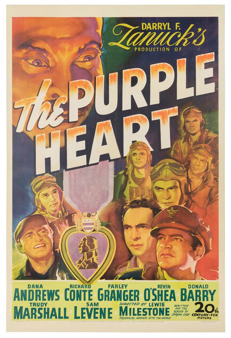 The Purple Heart. 20th Century Fox, 1944. One-sheet poster ... (1 of 1)