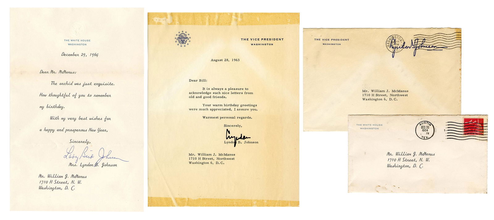 [JOHNSON, Lyndon Baines (1908-1973)]. – [JOHNSON, Lady Bird... (1 of 1)