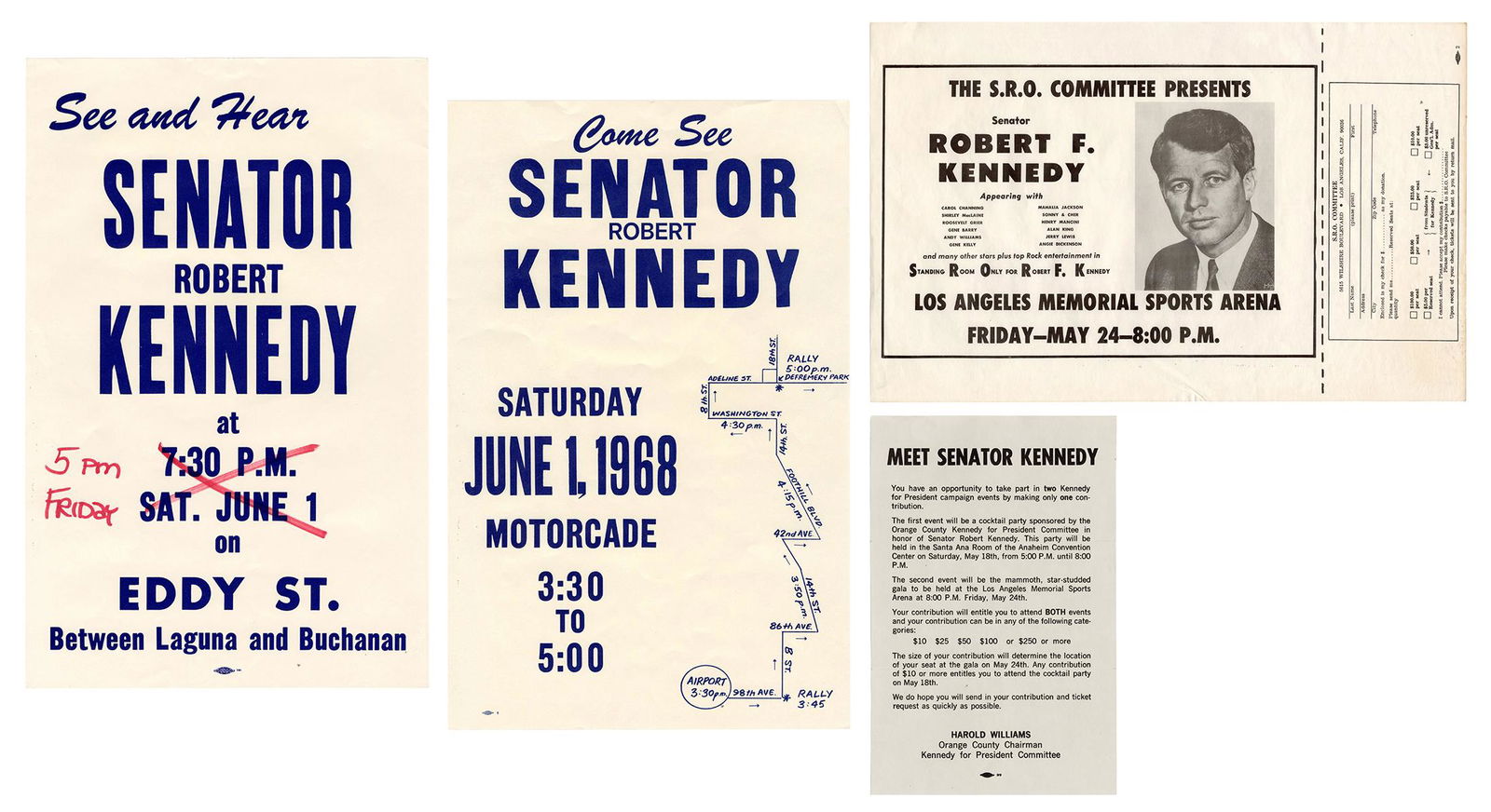 [KENNEDY, Robert Francis (1925–1968)]. A group of campaign ... (1 of 1)