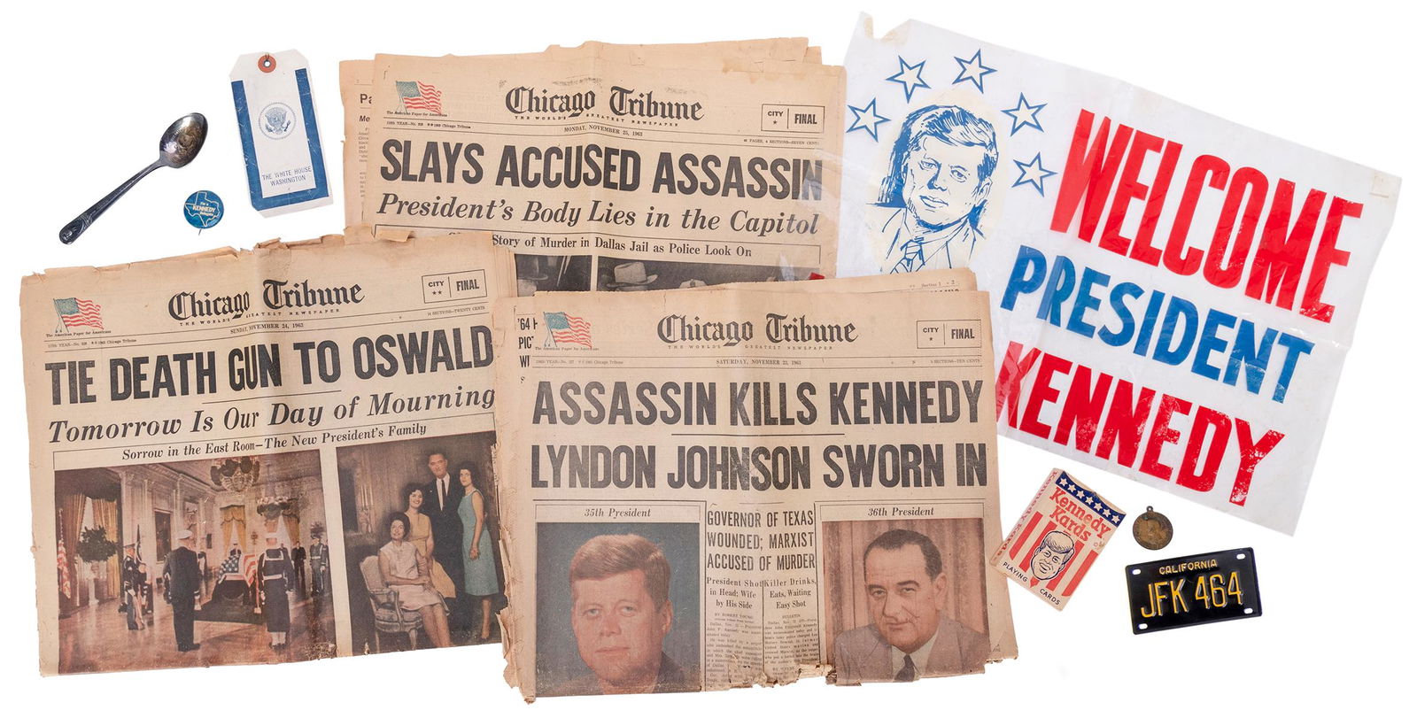 [KENNEDY, John Fitzgerald (1917–1963)]. A group of 8 memori... (1 of 1)