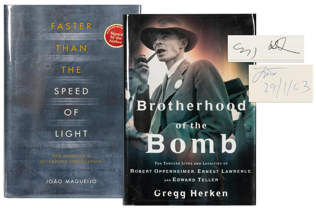 [HISTORY OF SCIENCE]. A group of two modern firsts about th...: [HISTORY OF SCIENCE]. A group of two modern firsts about the history of science, each signed by the author. Including: HERKEN, Gregg (b. 1947). Brotherhood of the Bomb. New York: Henry Holt, [2002]. F