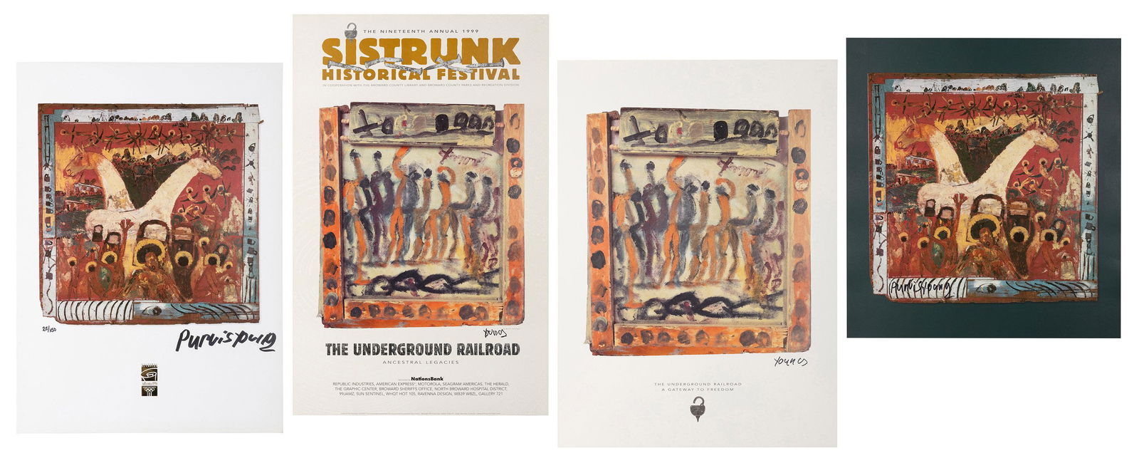YOUNG, Purvis (American, 1943-2010). Group of 4 signed post... (1 of 5)