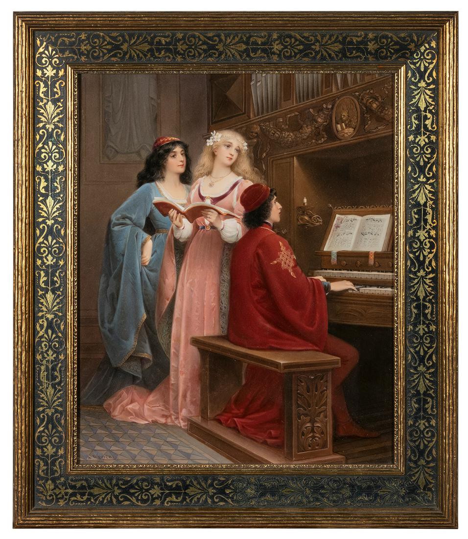 [WAGREZ, H., After]. A French porcelain plaque with organis... (1 of 1)