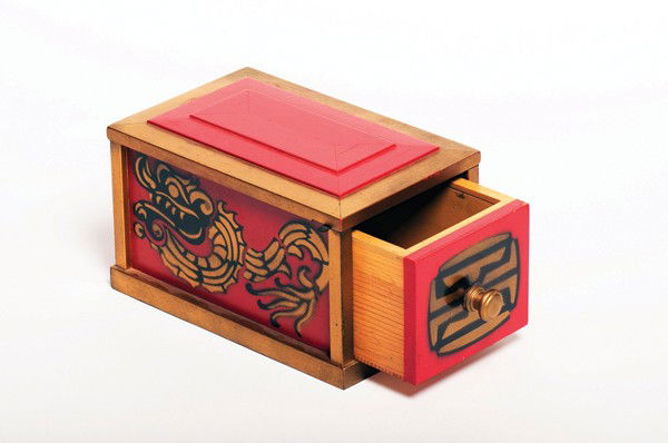 Joss House Drawer Box. Los Angeles, Owen Brothers,: Joss House Drawer Box. Los Angeles, Owen Brothers, ca. 1950. The magician produces a live rabbit from a once-empty box, then produces a number of flowers and handkerchiefs from it, as well. Before the