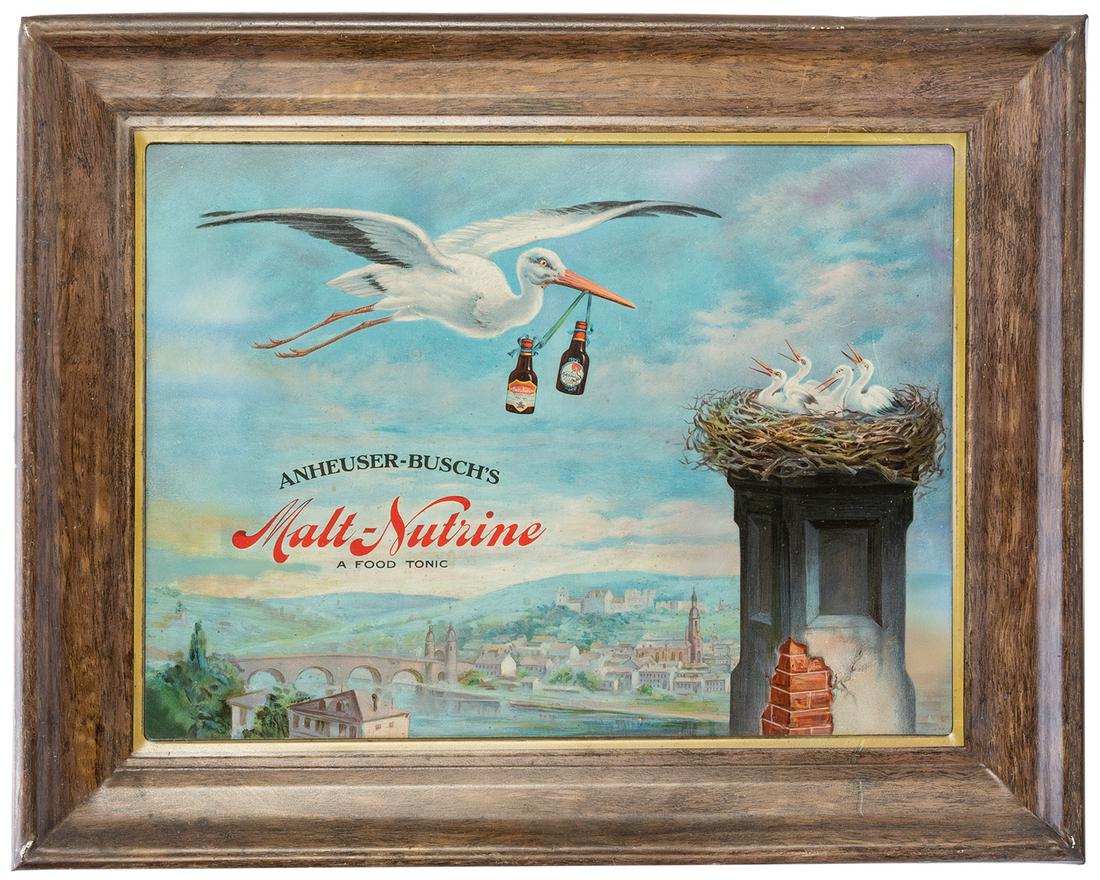 Anheuser-Busch’s Malt-Nutrine / A Food Tonic. Tin Sign. Circa 1910s/20s. Self-framed tin (1 of 1)