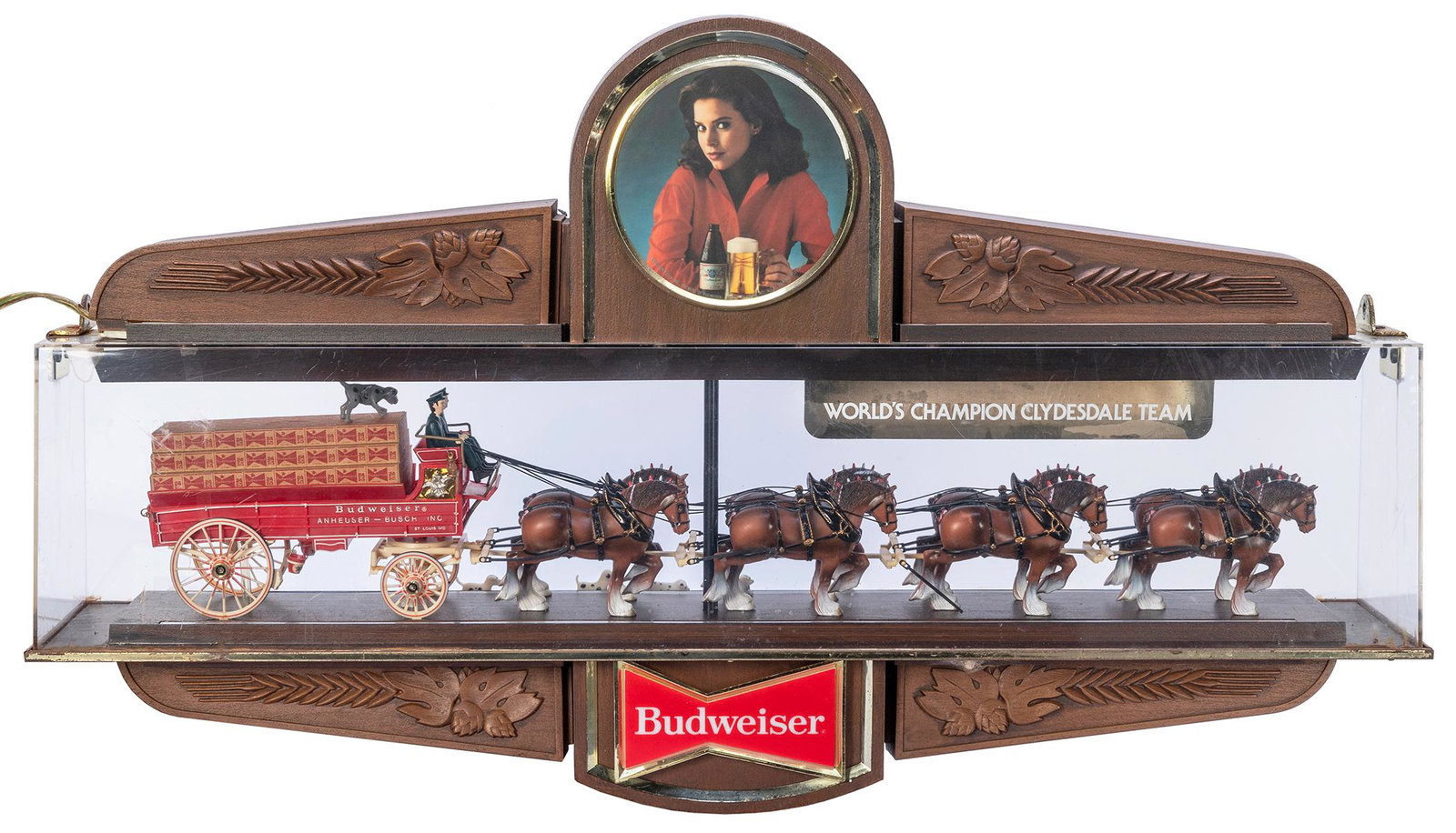 Budweiser Clydesdale Light Up Clock. St. Louis, ca. 1970s. Advertisement for the Anheuser Busch (1 of 1)