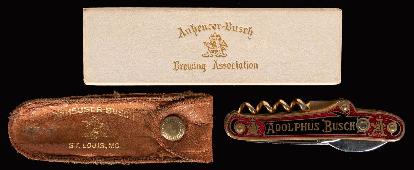 Anheuser Busch Advertising Knife with Stanhope. New York: Kastor and Bros, ca. 1950s. Stainless (1 of 2)