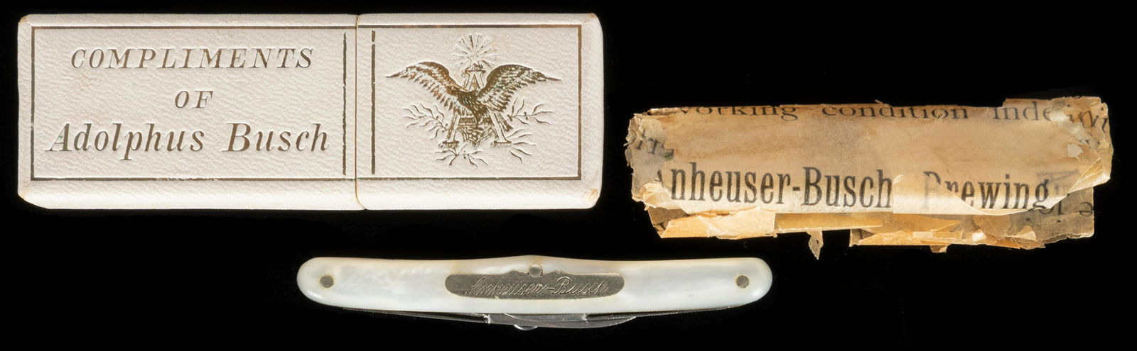 Anheuser Busch Pocket Knife with Original Paper and Box. Schulder Brothers, ca. 1890s. Pocket knife (1 of 3)