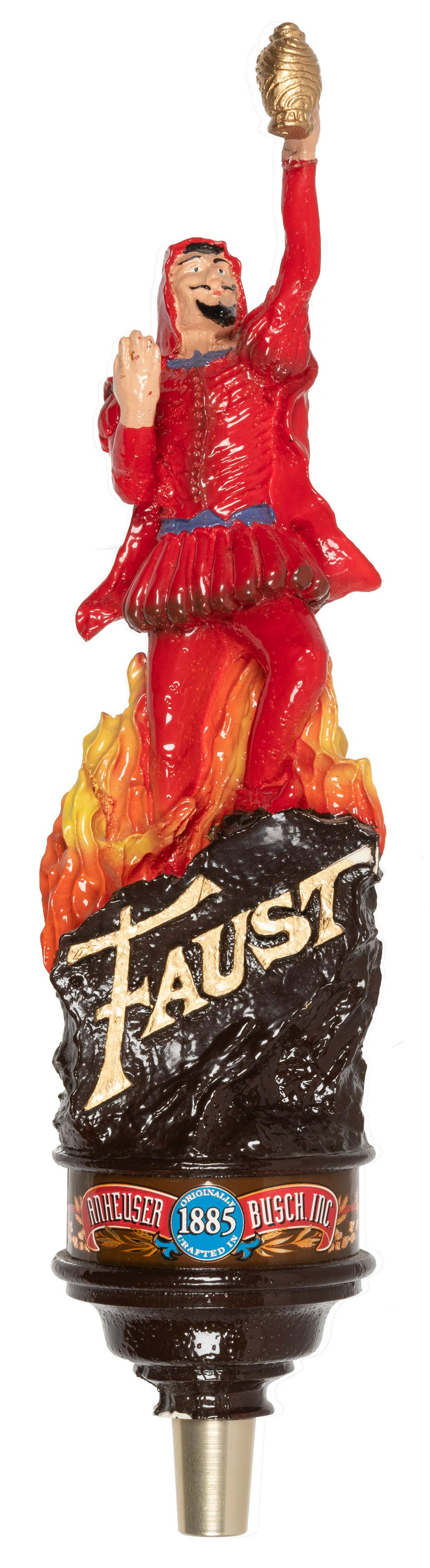Anheuser Busch Faust beer tap handle. Circa 1990s. Height 12”. Slight chipping to the (1 of 2)