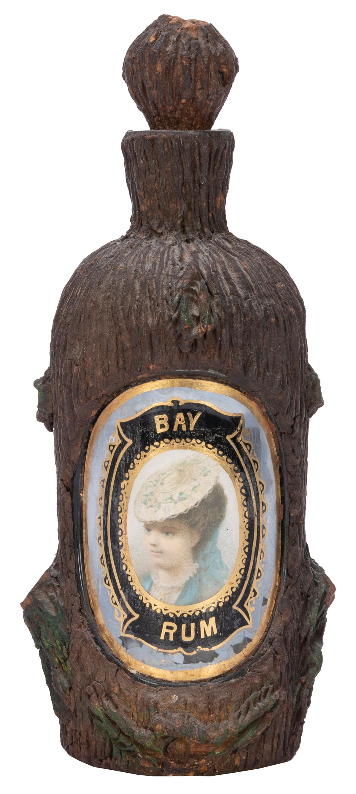 Bay Rum Cologne Bark Bottle. Circa 1900s. Simulated bark-covered cologne bottle with original glass (1 of 1)
