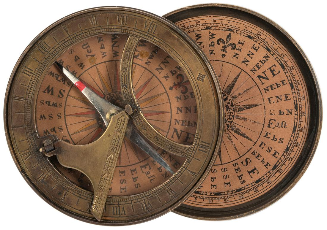 [DONNER, George (1786-1847), association]. Compass Watch. [N.p., n.d.]. Brass reproduction “: [DONNER, George (1786-1847), association]. Compass Watch. [N.p., n.d.]. Brass reproduction “fantasy” pocket compass. Brass body with functioning needle and pull-off lid. Engraved on the li