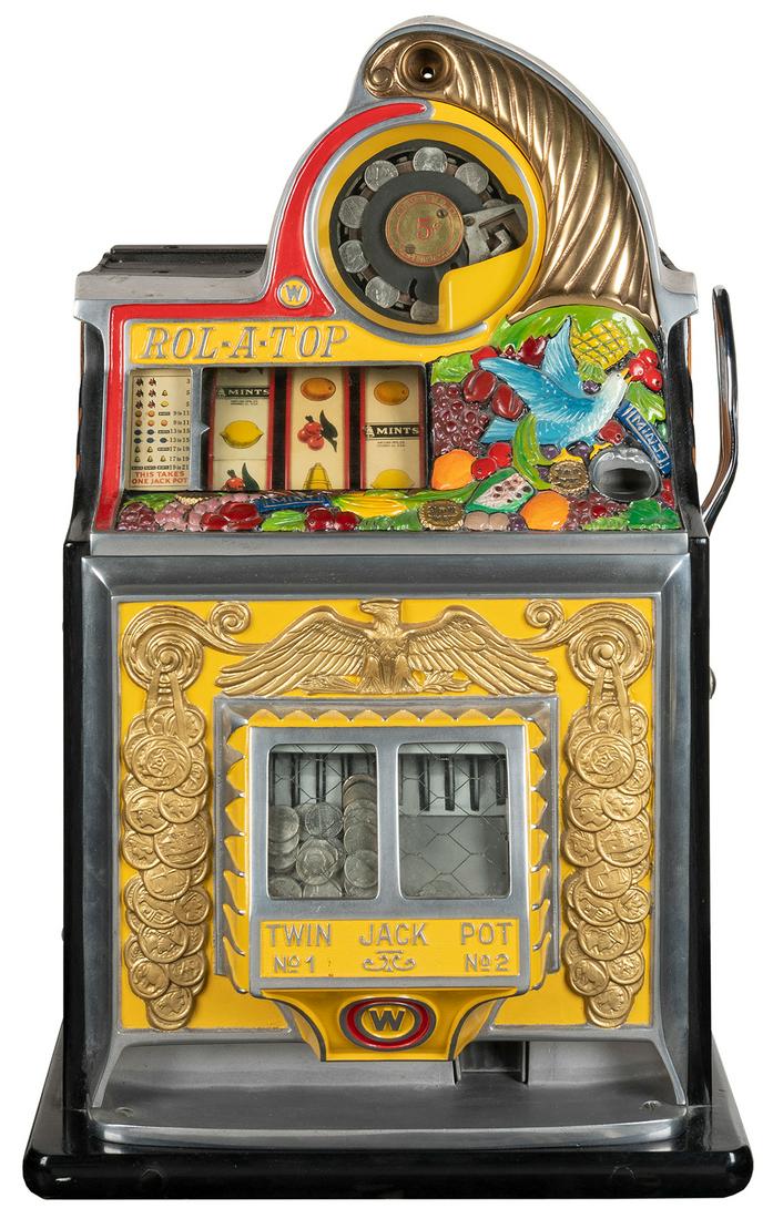 Watling 5 Cent Bird of Paradise Slot Machine. Chicago: Watling, ca. 1938. Bright and attractive (1 of 1)