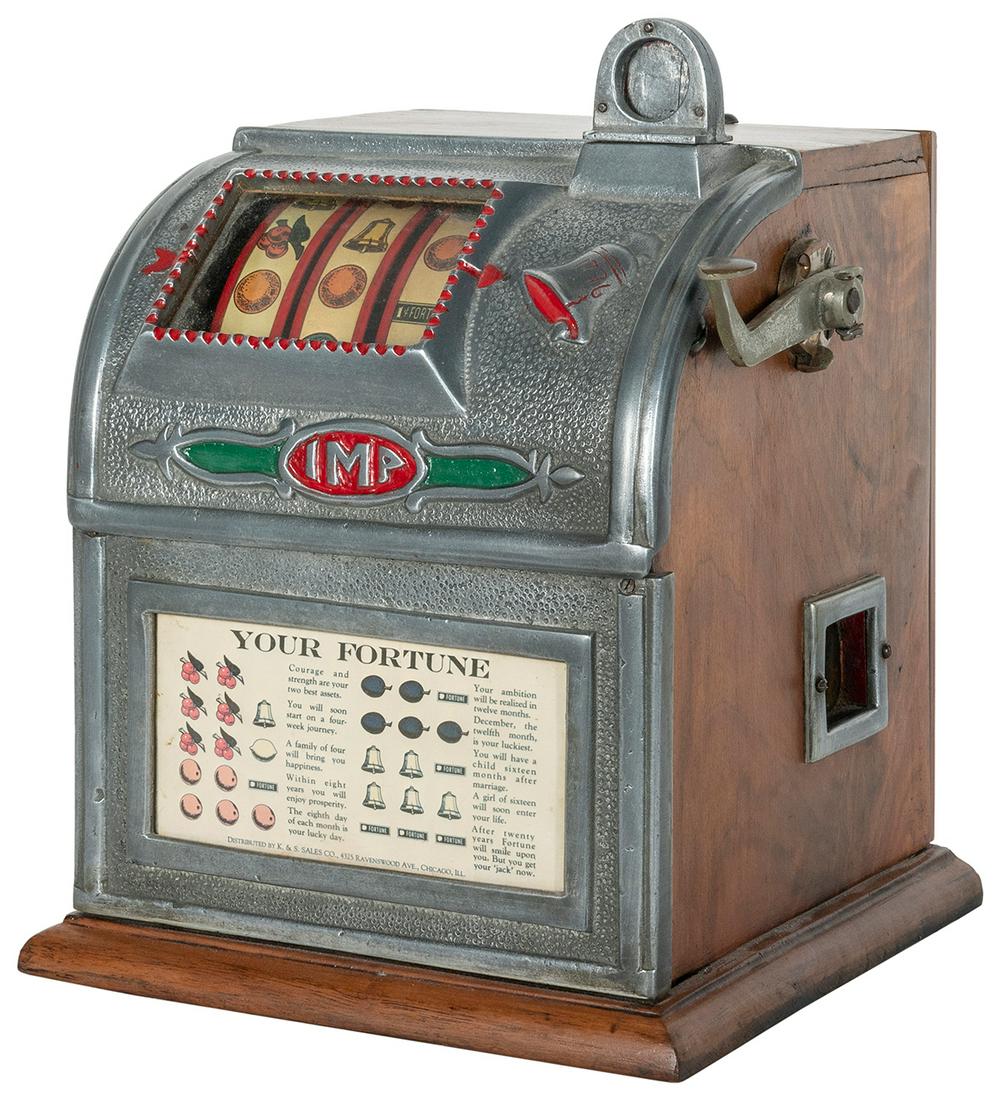 “Imp” 1 Cent Countertop Fortune-Teller Slot Machine. [Chicago: Distributed by K & S (1 of 1)