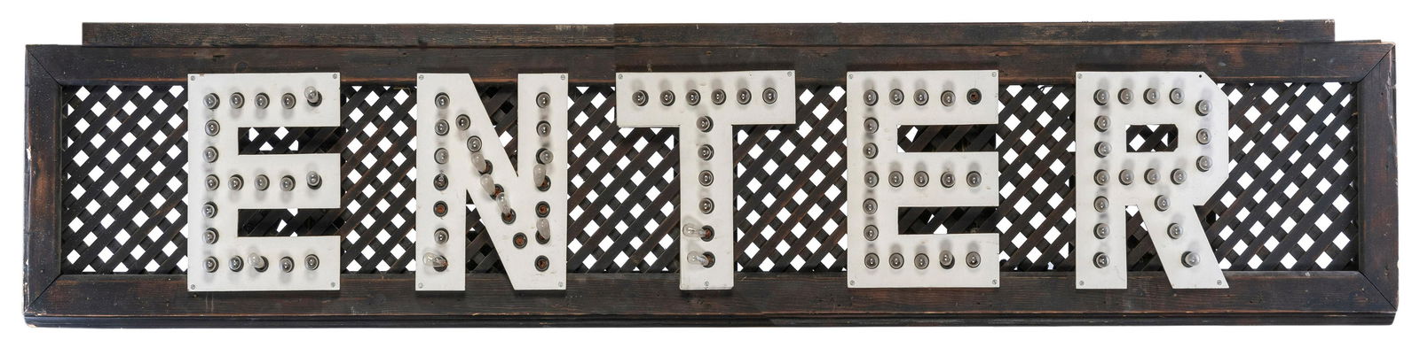 Carnival Entrance “Enter” Electric Sign. Circa mid-20th century. Large double-sided (1 of 1)