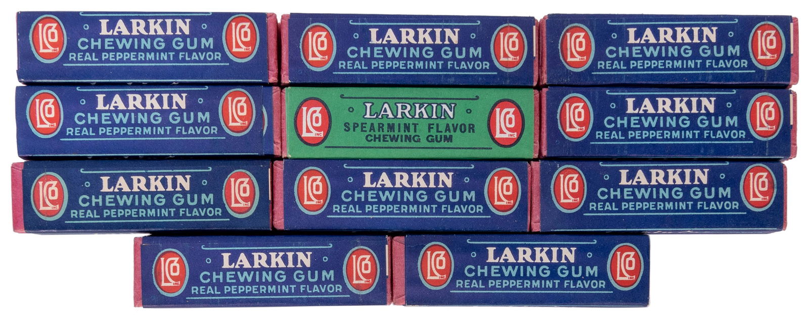 Larkin Chewing Gum Lot. Buffalo/Peoria/Philadelphia, early 20th century. Lot includes 10 five-stick (1 of 1)