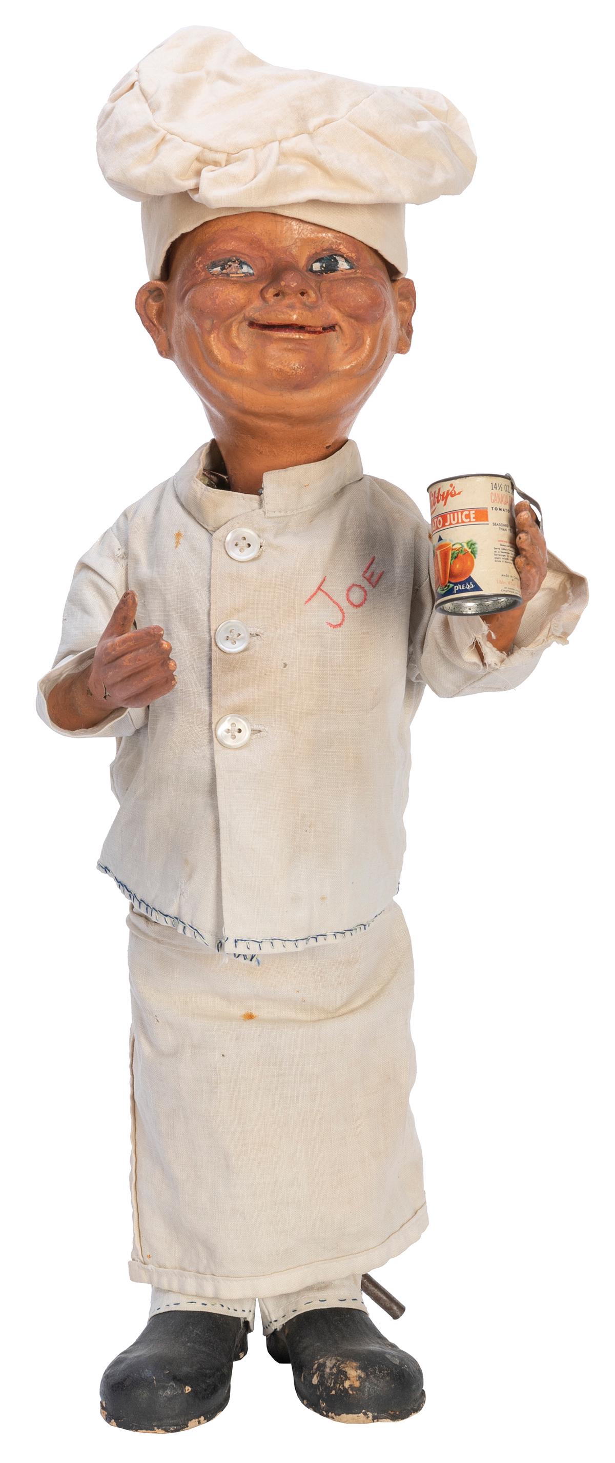 Libby’s Tomato Juice Chef Nodder Clockwork Automaton Trade Figure. Store display advertising (1 of 3)